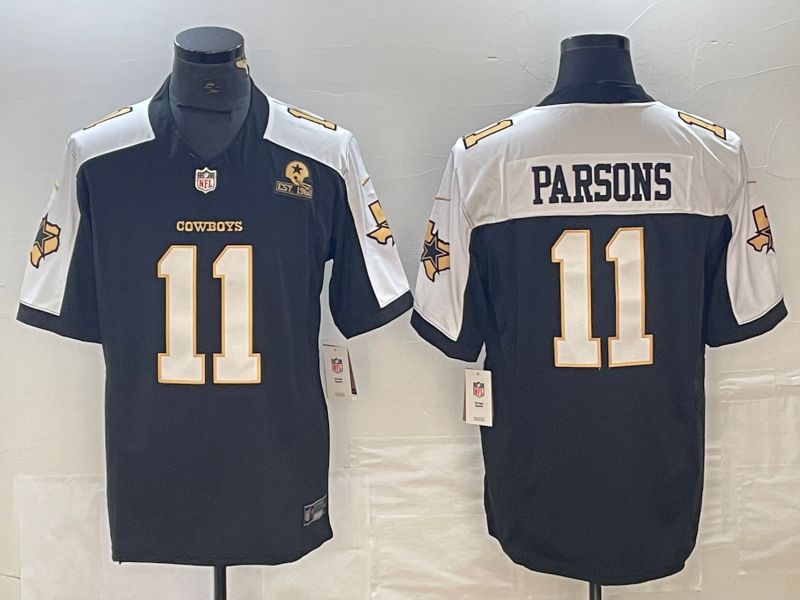 Men Dallas Cowboys #11 Parsons Blue Nike Vapor Limited NFL Jersey style 9